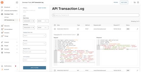Transaction API .